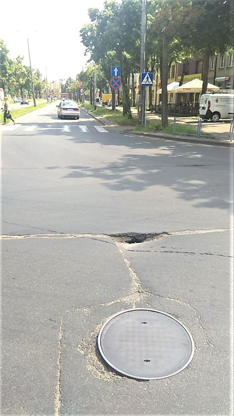 dziura w drodze łęczyca