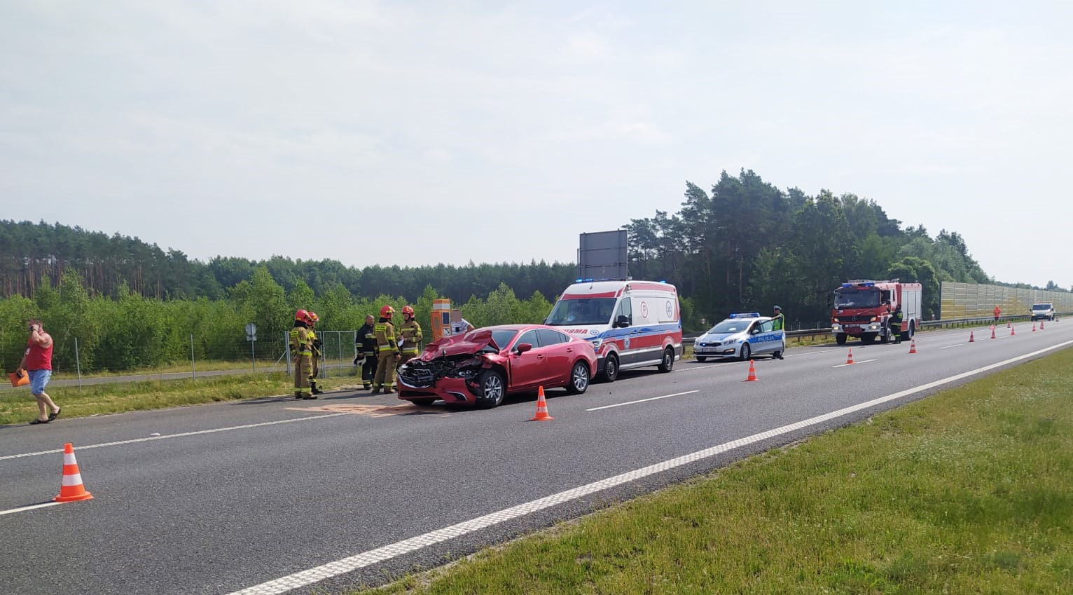 wypadek na autostradzie