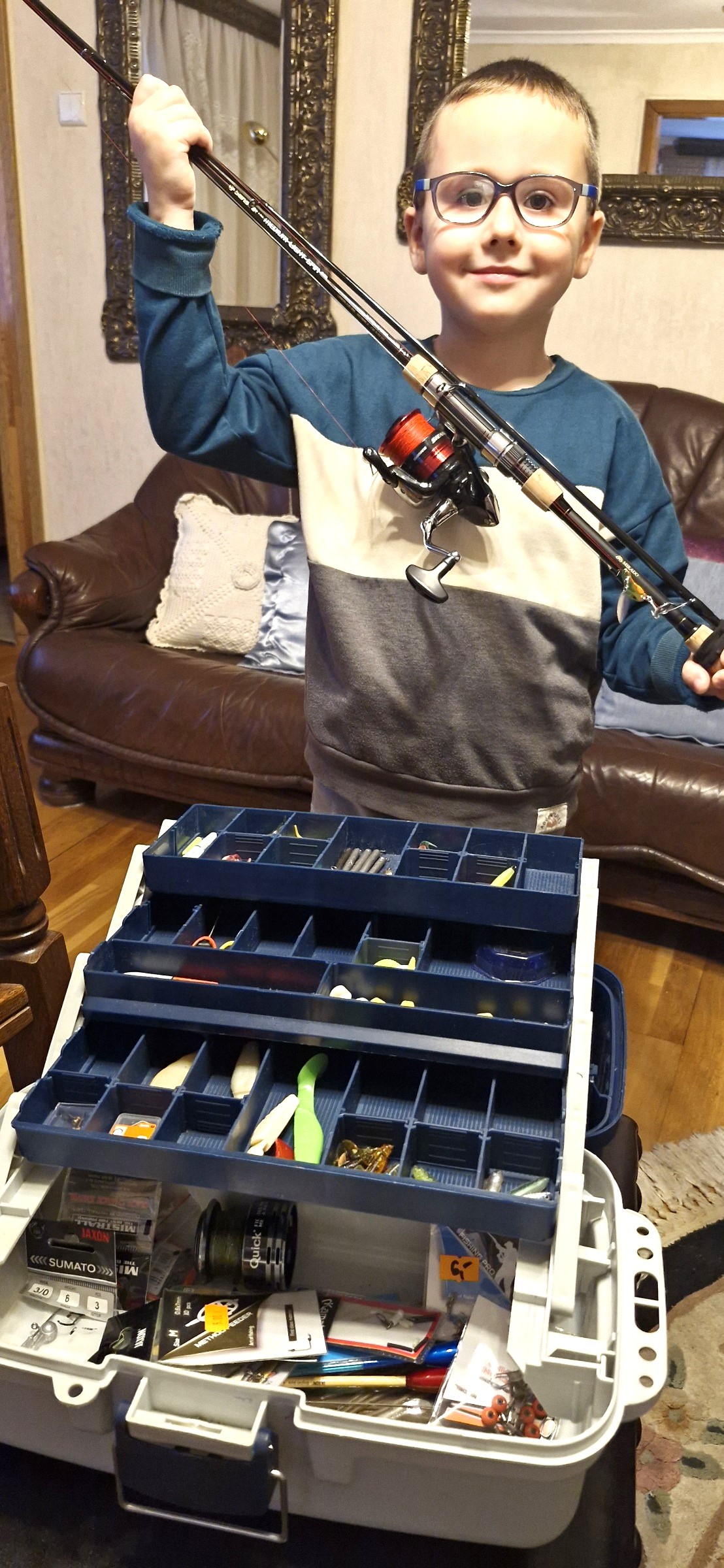 Staś jest najmłodszym w Łęczycy wędkarzem