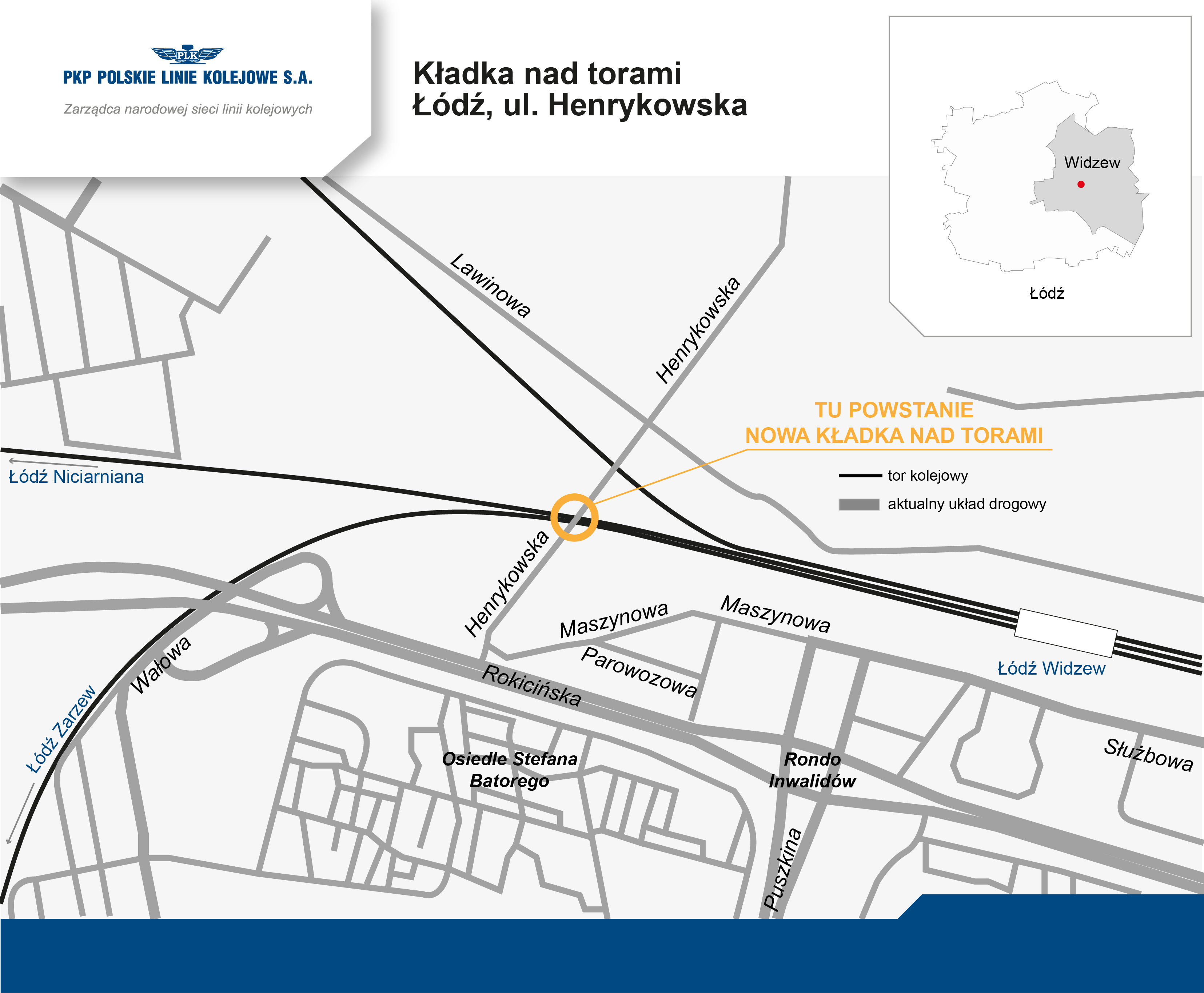 Nowa kładka dla pieszych nad torami w Łodzi
