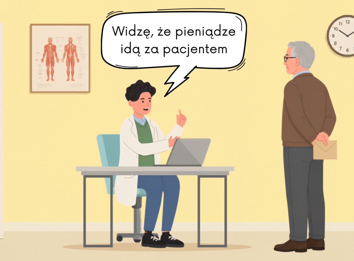 Reporter - papier - pieniądze za pacjentem 26.06