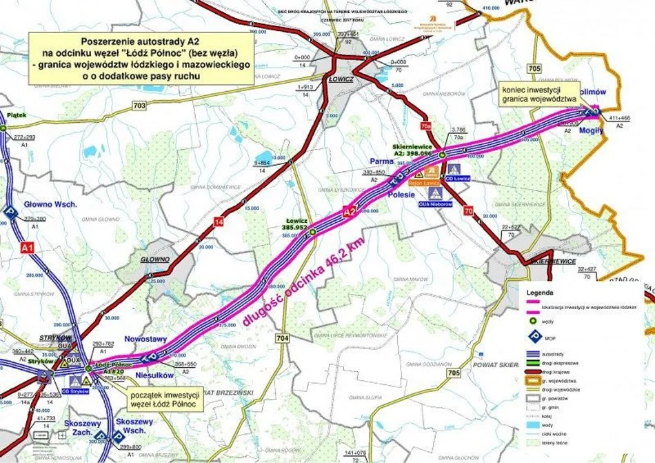 Rozbudowa A2 między Łodzią a Warszawą